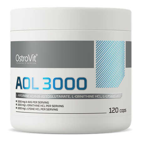 AOL 3000 mg – 120 capsules, A‑AKG + L‑ornithine + L‑lysine | OstroVit
