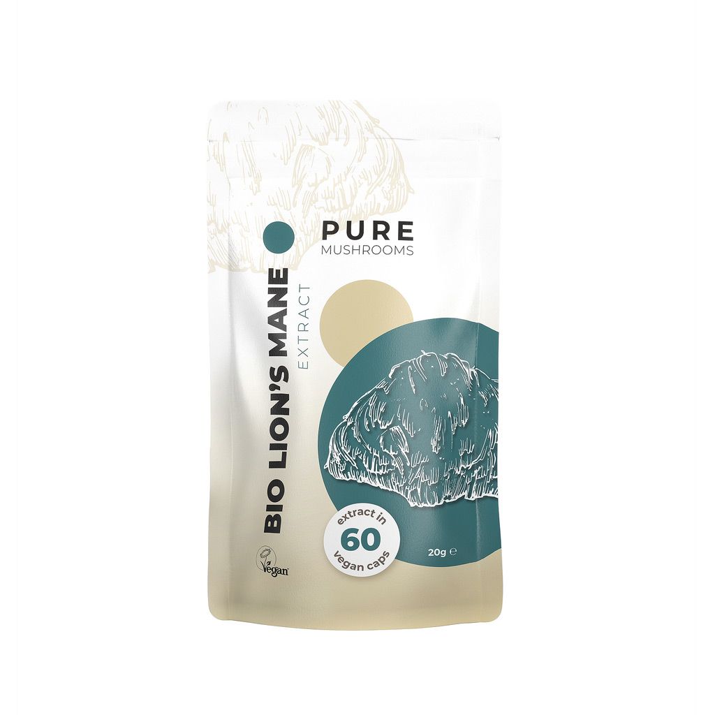 Lion’s Mane Bio – 60 vegan capsules, 30% polysachariden | Pure Mushrooms