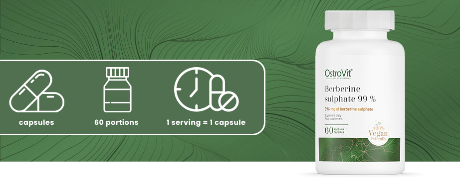 Berberine Sulfaat 99% | Gestandaardiseerd op 99% | Vegan | 60 Capsules | OstroVit
