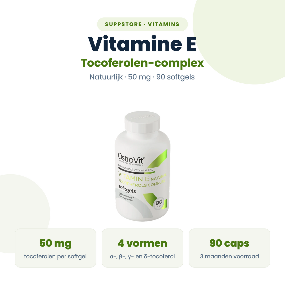 Vitamine E Natuurlijk Tocoferolen Complex 90 softgels
