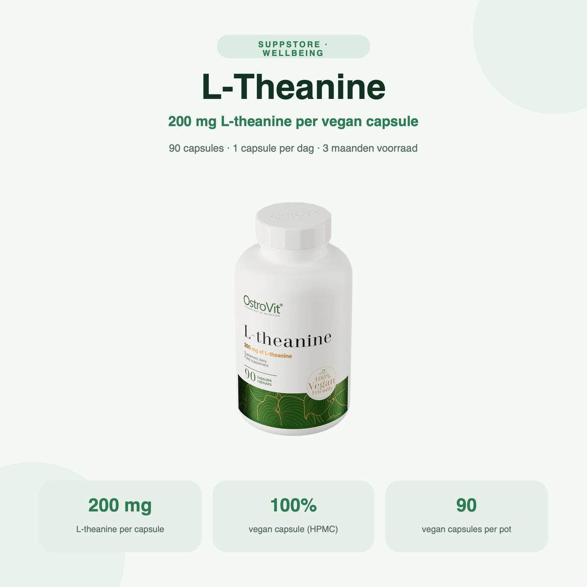 L-Theanin | Vegansk | 90 kapsler | OstroVit