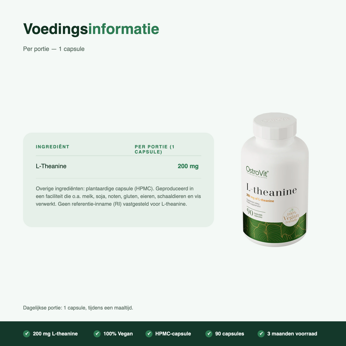 L-Theanin | Vegansk | 90 kapsler | OstroVit