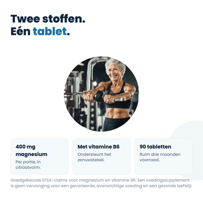 Magnesiumcitrat 400 mg + B6 – 90 tabletter (vegansk) | OstroVit