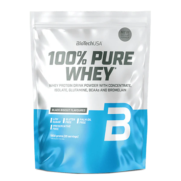 100% Pure Whey 1000g Zwart Biscuit