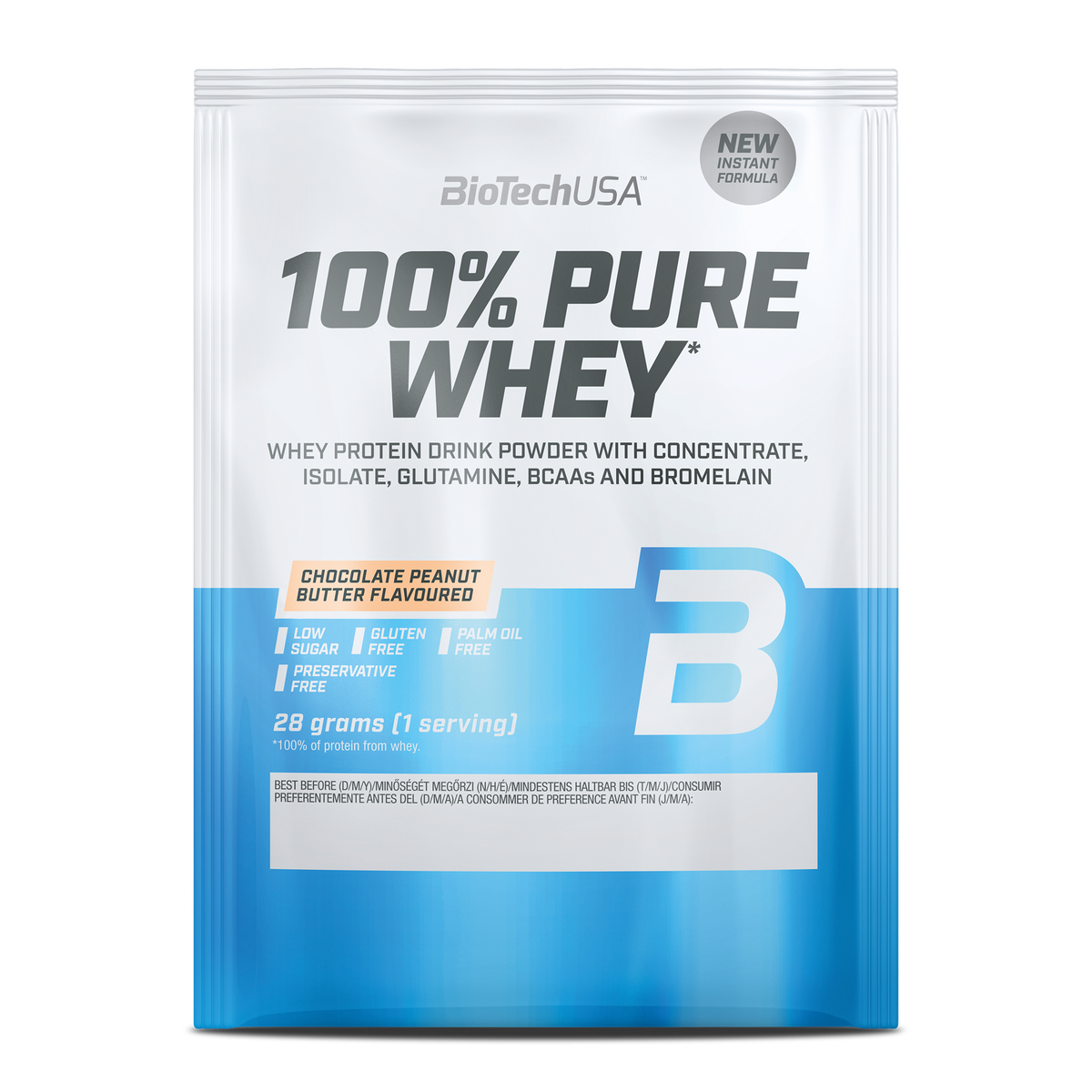 100% Pure Whey 28g sachet Chocolade-Pindakaas
