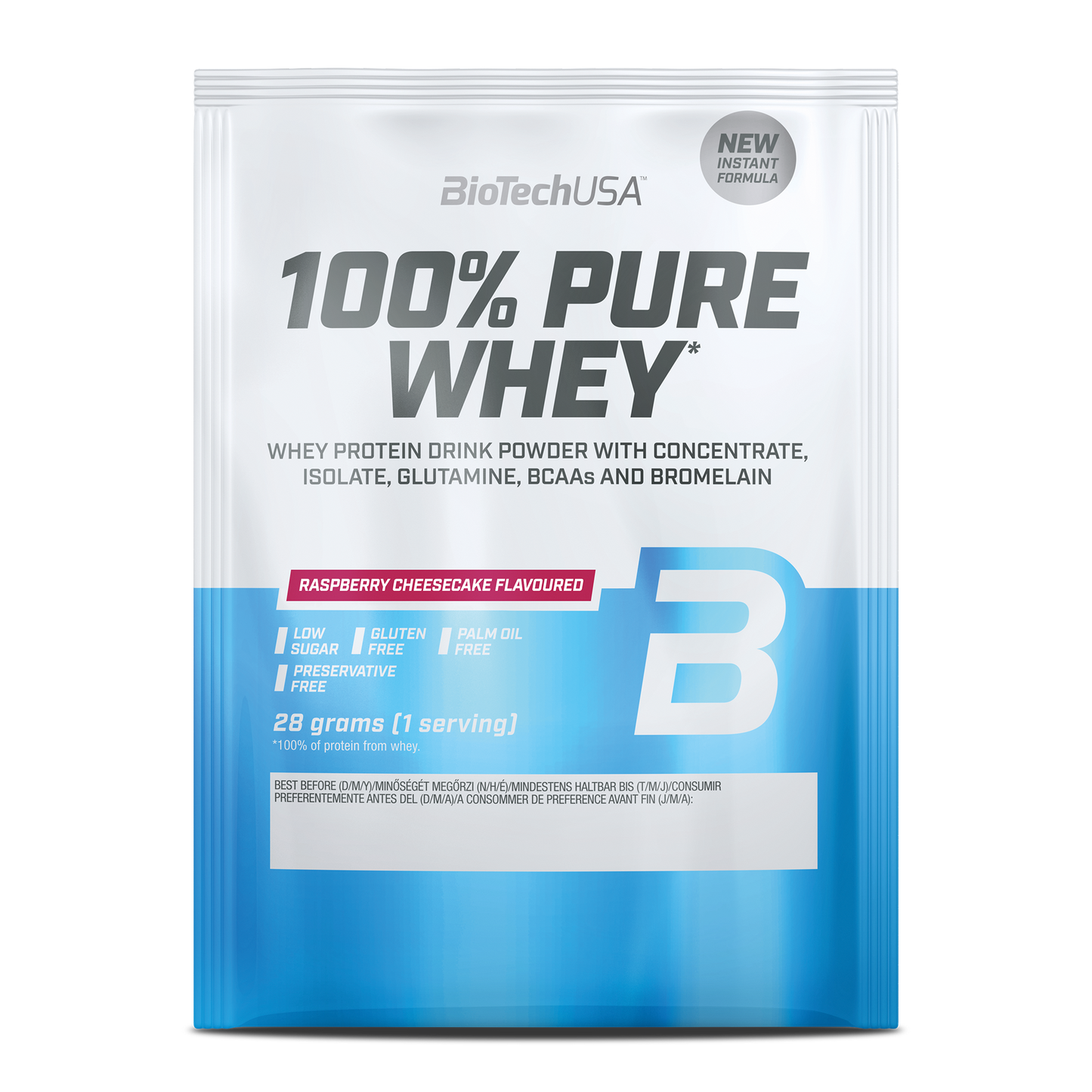 100% Pure Whey 28g sachet Frambozencheesecake