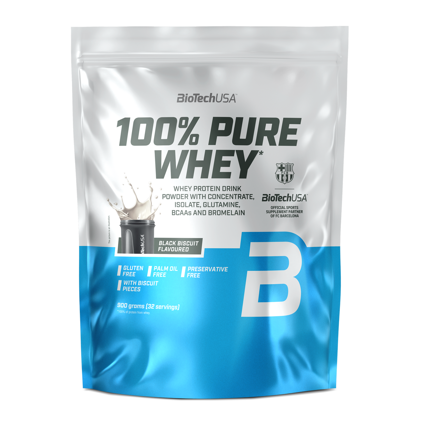 100% Pure Whey 900g Zwart Biscuit