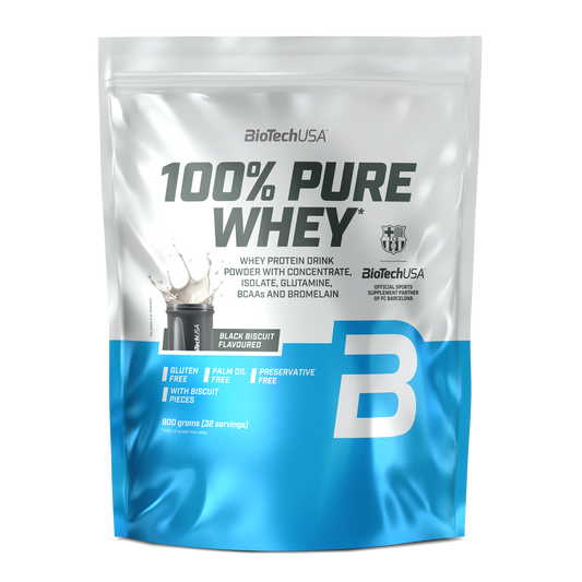 100% Pure Whey 900g Zwart Biscuit