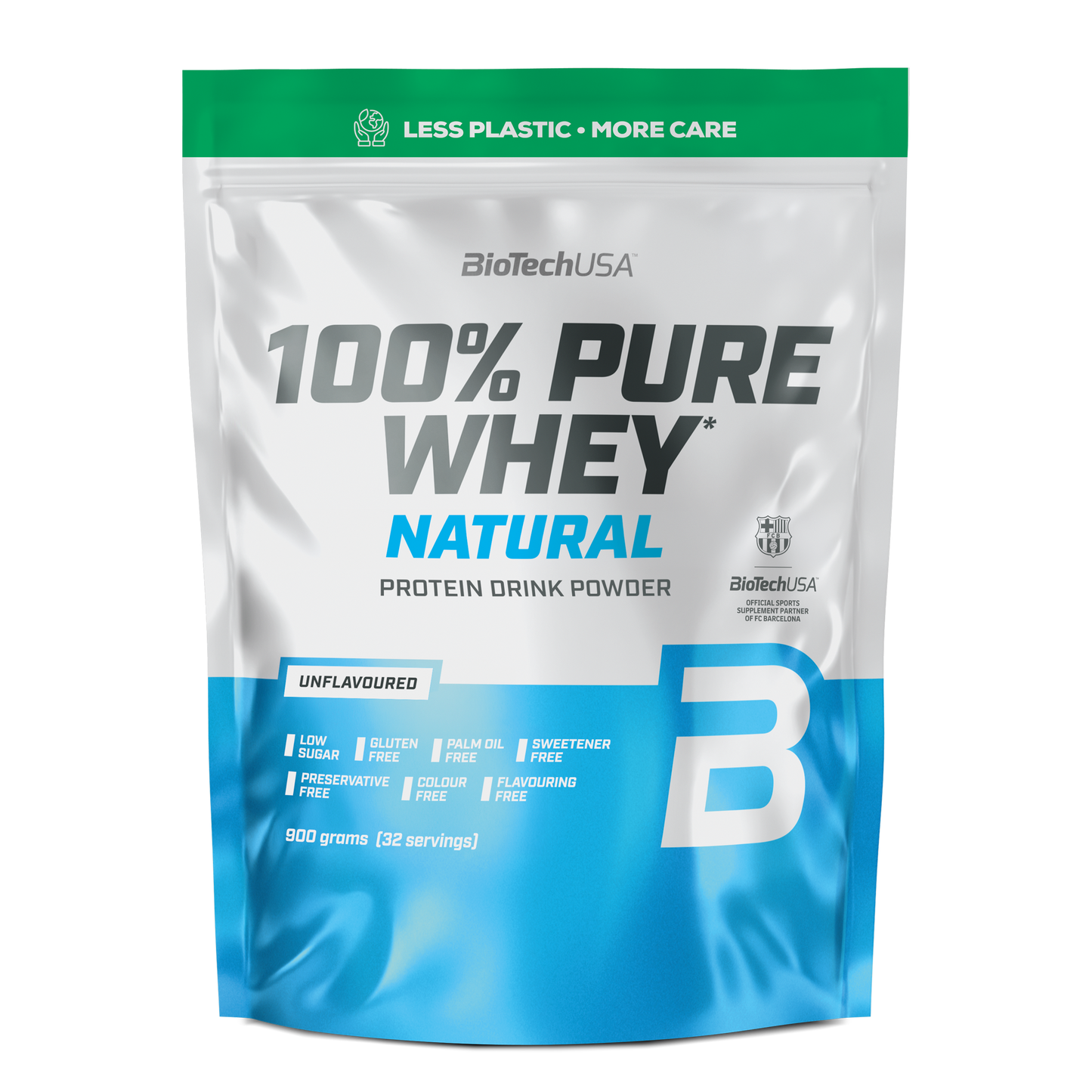 100% Pure Whey Natural 900g Smaakloos