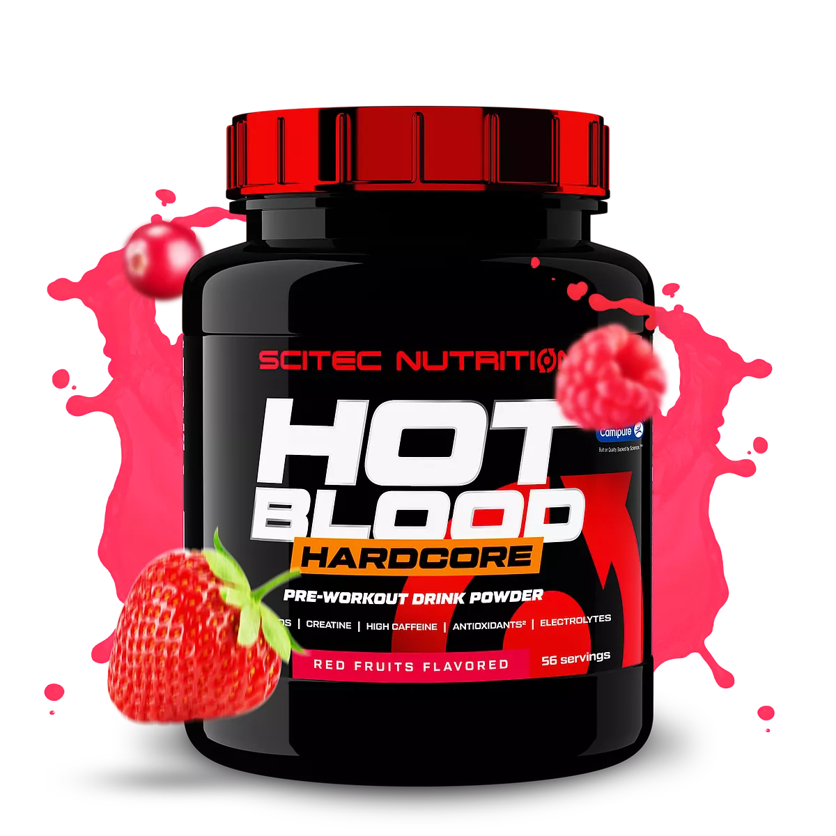 Scitec Nutrition Hot Blood Hardcore 700g Rood Fruit