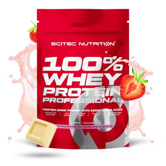 Scitec Nutrition 100% Whey Protein Professional 1000g Aardbei-Witte Chocolade