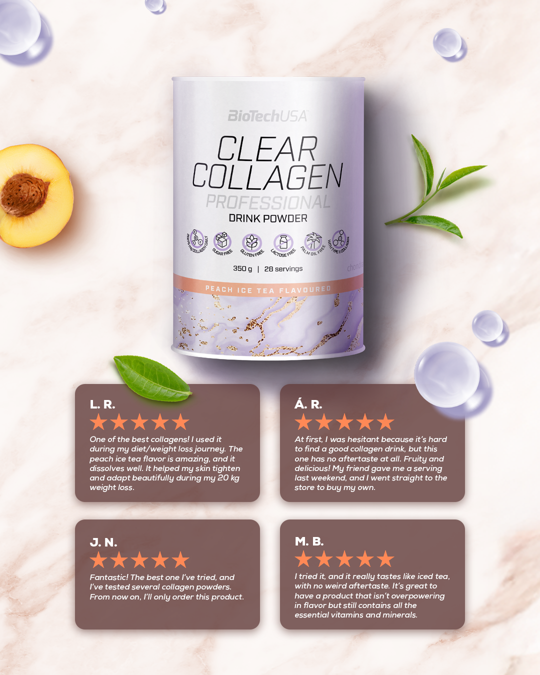 Clear Collagen Professional Sachet 25g Perzik IJsthee