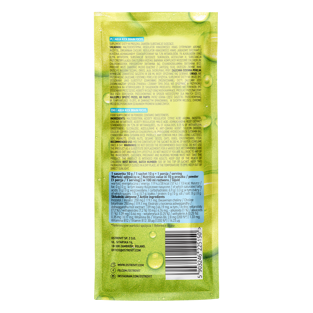 Aqua Kick Brain Focus Groene Appel 10 g — afbeelding 2