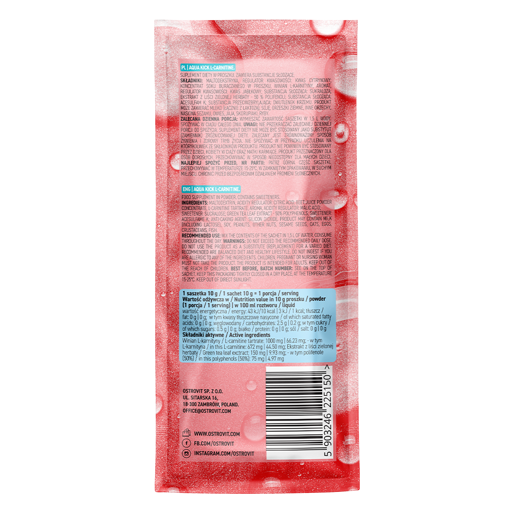 Aqua Kick L-Carnitine Kers 10 g — afbeelding 2