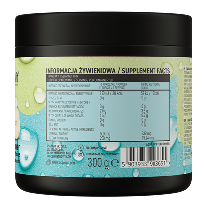 Aqua Kick Pærekraft 🍐 | Taurin | Koffein | 300 g | OstroVit