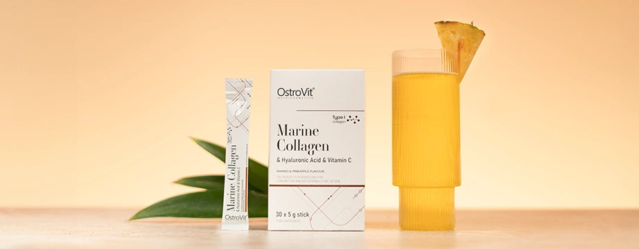 Marine Collagen + Hyaluron + Vit C – 30 sticks, Mango‑ananas | OstroVit