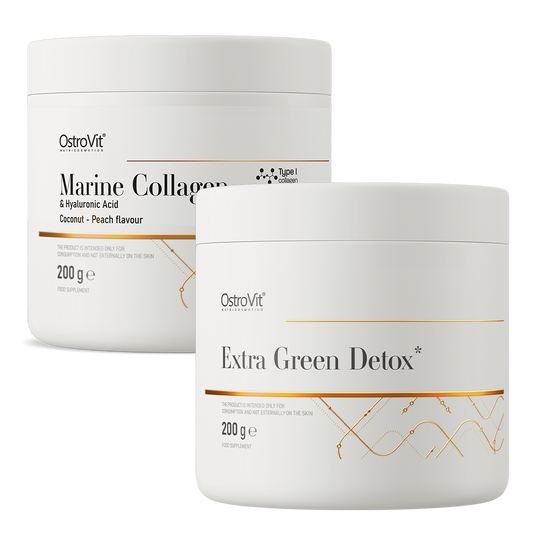 Extra Green Detox 200 g + Marine Collagen + Hyaluronzuur 200 g