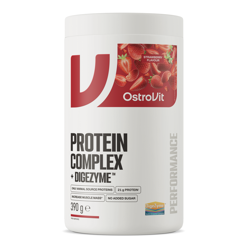 Protein Complex + DigeZyme Aardbei 390 g
