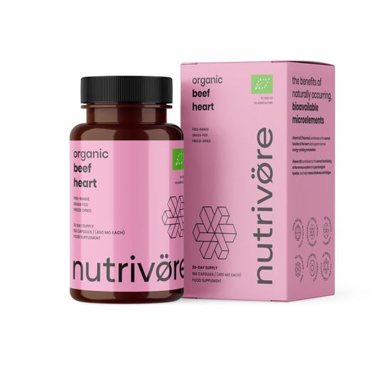 Biologisch Runderhart | Orgaansupplement | 180 Capsules | Nutrivøre