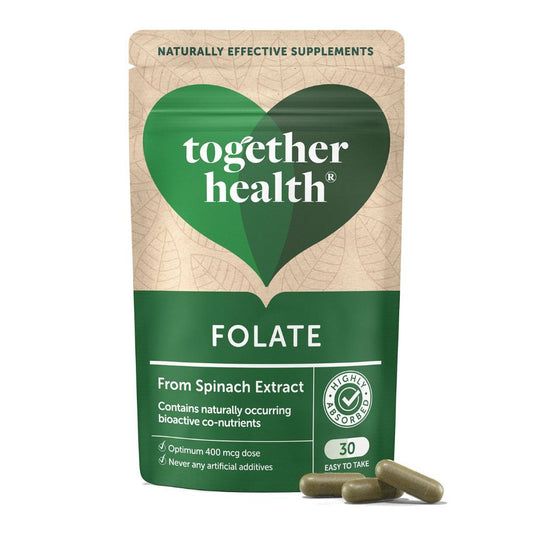 Folate – 400 µg 5‑MTHF uit spinazie, 30 vegan capsules | Together Health