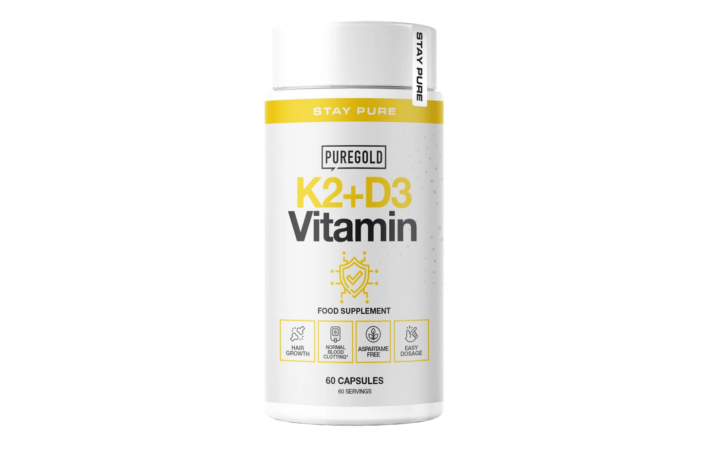 Pure Gold K2 + D3 Vitamin – 150 µg K2 & 100 µg D3, 60 capsules