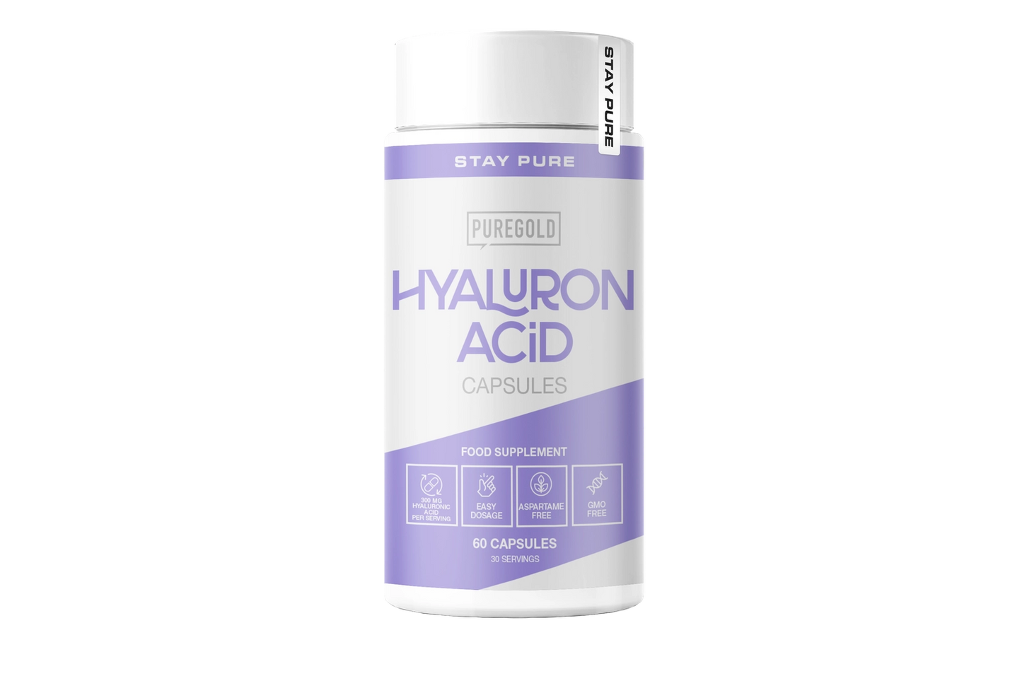 PureGold Hyaluronzuur - 300 mg per dagdosering, 60 Capsules,  Aspartaamvrij & GMO‑vrij