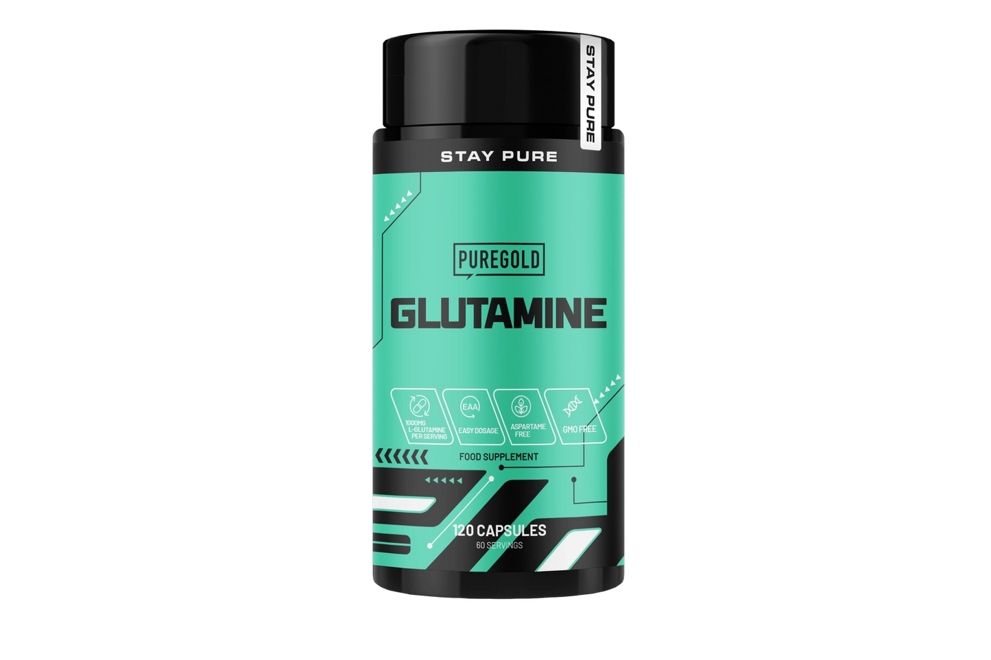 Pure Gold Glutamine – 1000 mg L‑glutamine per portie, 120 capsules