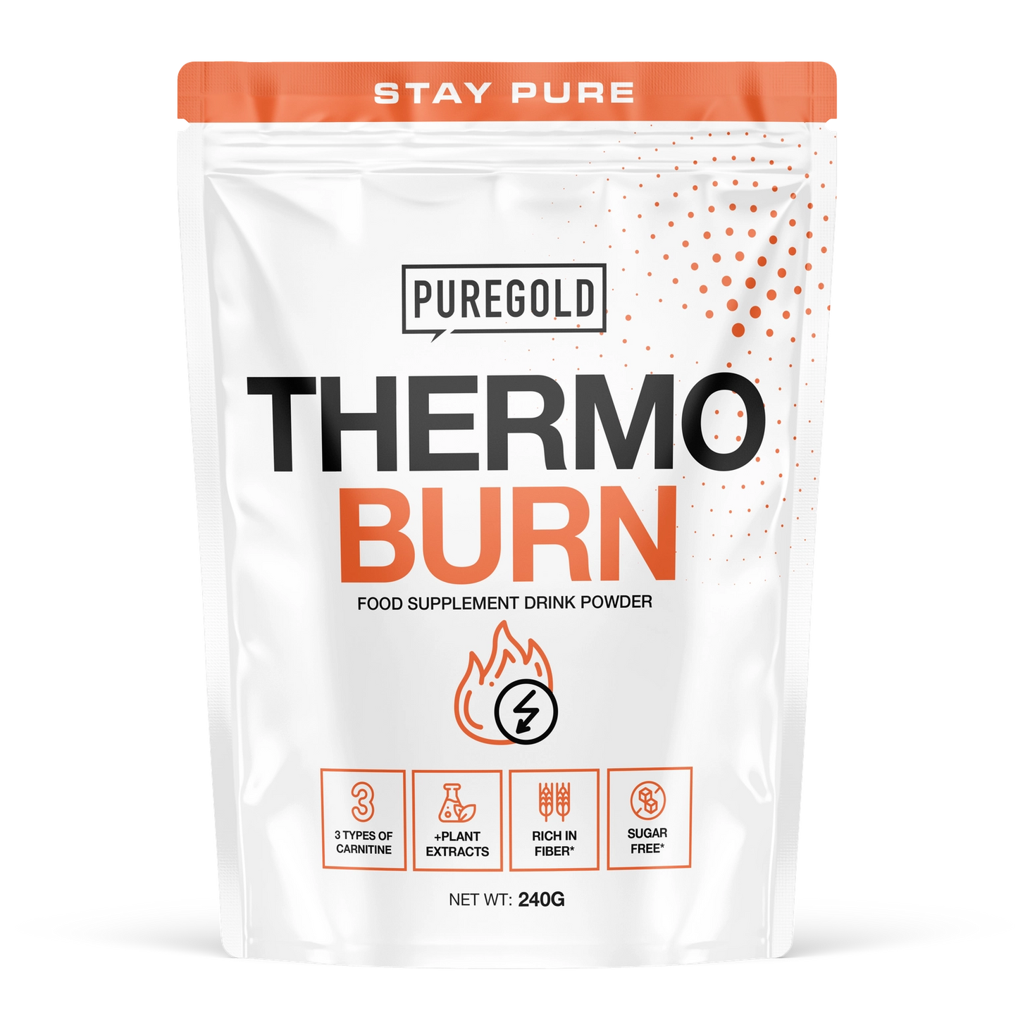 Pure Gold Thermo Burn Pineapple – 3 vormen L‑carnitine, cafeïne, vit. C, B6 & niacine, chroom