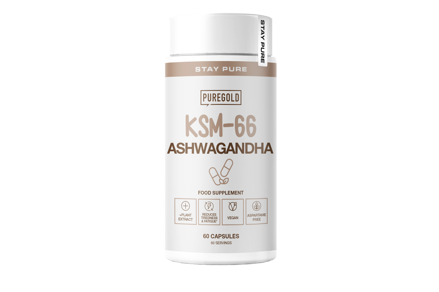 Pure Gold Ashwagandha – KSM-66® + vitamine B6, vegan, 60 capsules