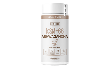 Pure Gold Ashwagandha – KSM-66® + vitamine B6, vegan, 60 capsules