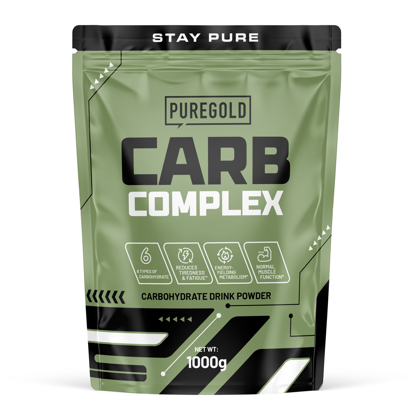 PureGold Carb Complex Orange Juice – 1000 g, 6 carb‑mix + vit. C & B6 + calcium