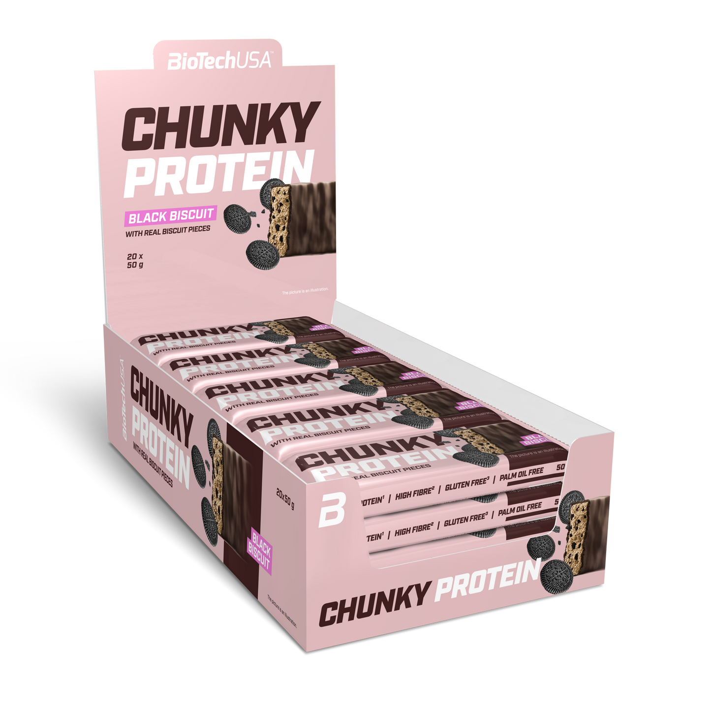 Chunky Protein Bar 50g Zwart Biscuit