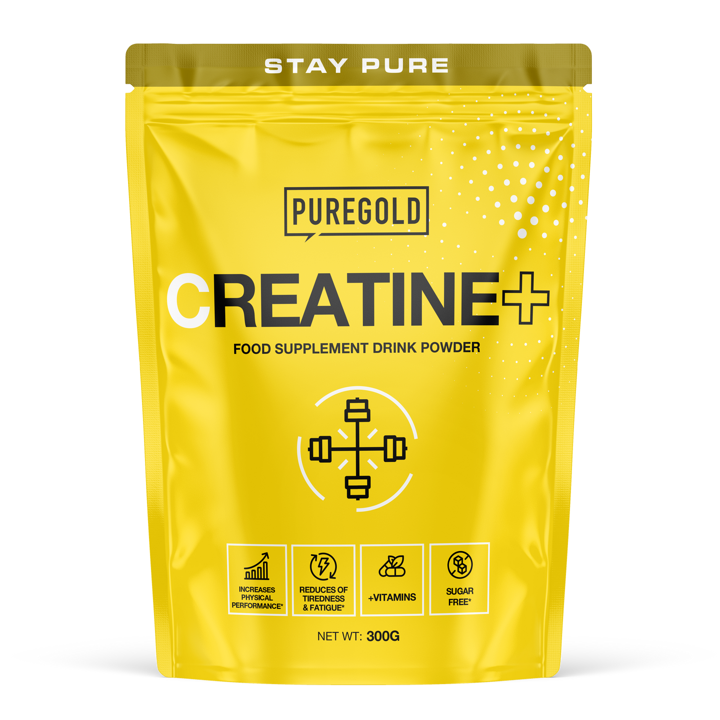 Pure Gold Creatine+ Strawberry – creatine, magnesium, zink & vit. B6, suikervrij, 60 doseringen