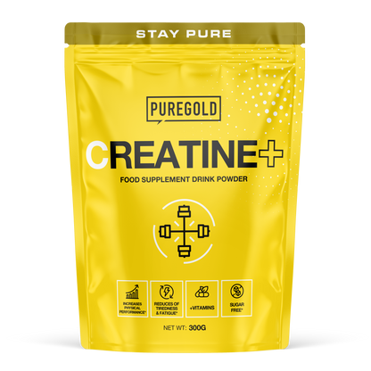 Pure Gold Creatine+ Strawberry – creatine, magnesium, zink & vit. B6, suikervrij, 60 doseringen