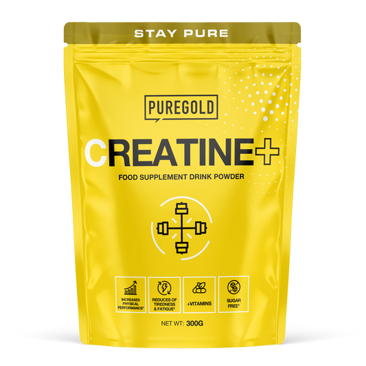 Pure Gold Creatine+ Peach Mango – magnesium, zink & vitamine B6, suikervrij, 60 doseringen