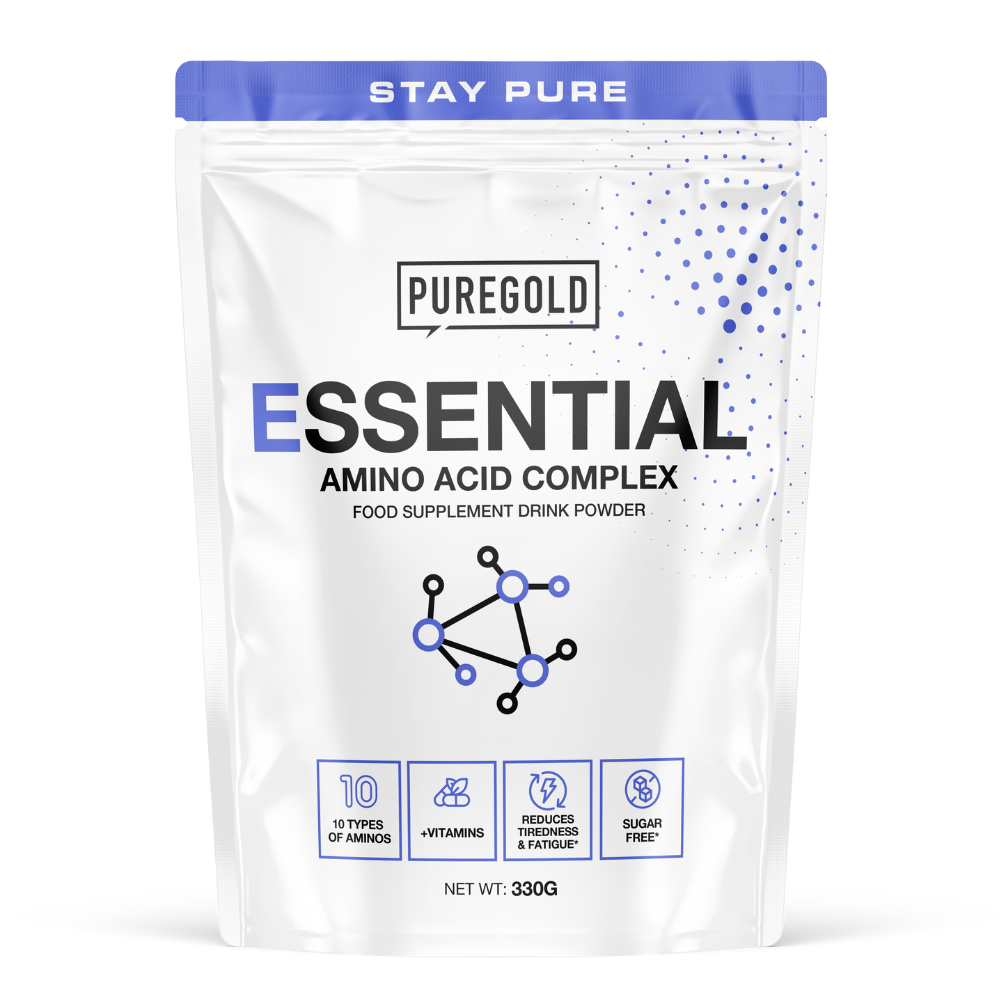 Pure Gold Essential Amino Drink Cherry – 10 aminozuren + vitamine B6, suikervrij