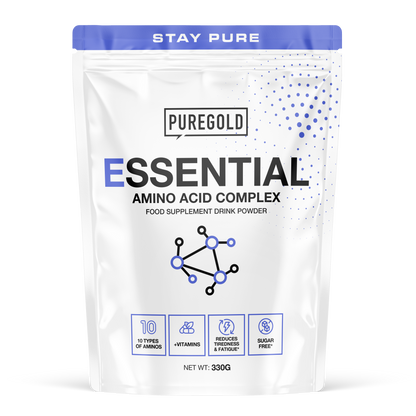 Pure Gold Essential Amino Drink Cherry – 10 aminozuren + vitamine B6, suikervrij