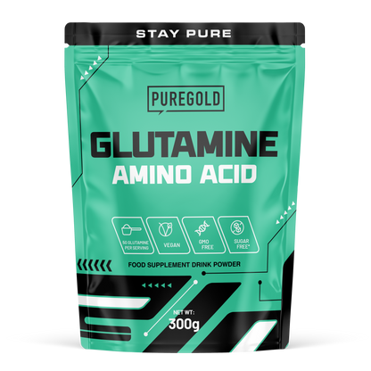 PureGold L‑Glutamine – 300 g unflavoured, 5 g per portie, vegan