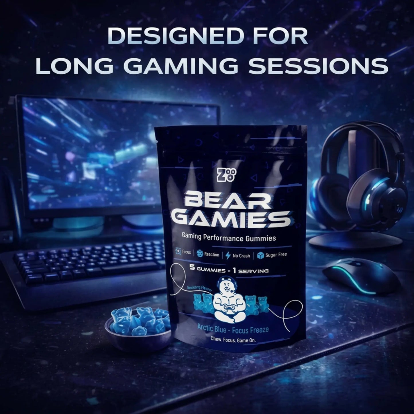 Gaming Gummies 150 stuks Arctic Blue