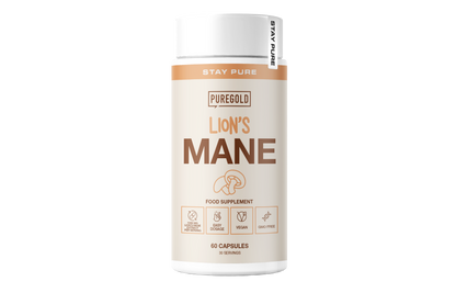 Pure Gold Lion’s Mane – 1000 mg paddenstoel‑extract per portie, vegan, 60 capsules