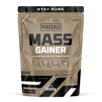 PureGold Mass Gainer Vanille – 3000 g, 444 kcal + 28 g eiwit + 3 g creatine per portie