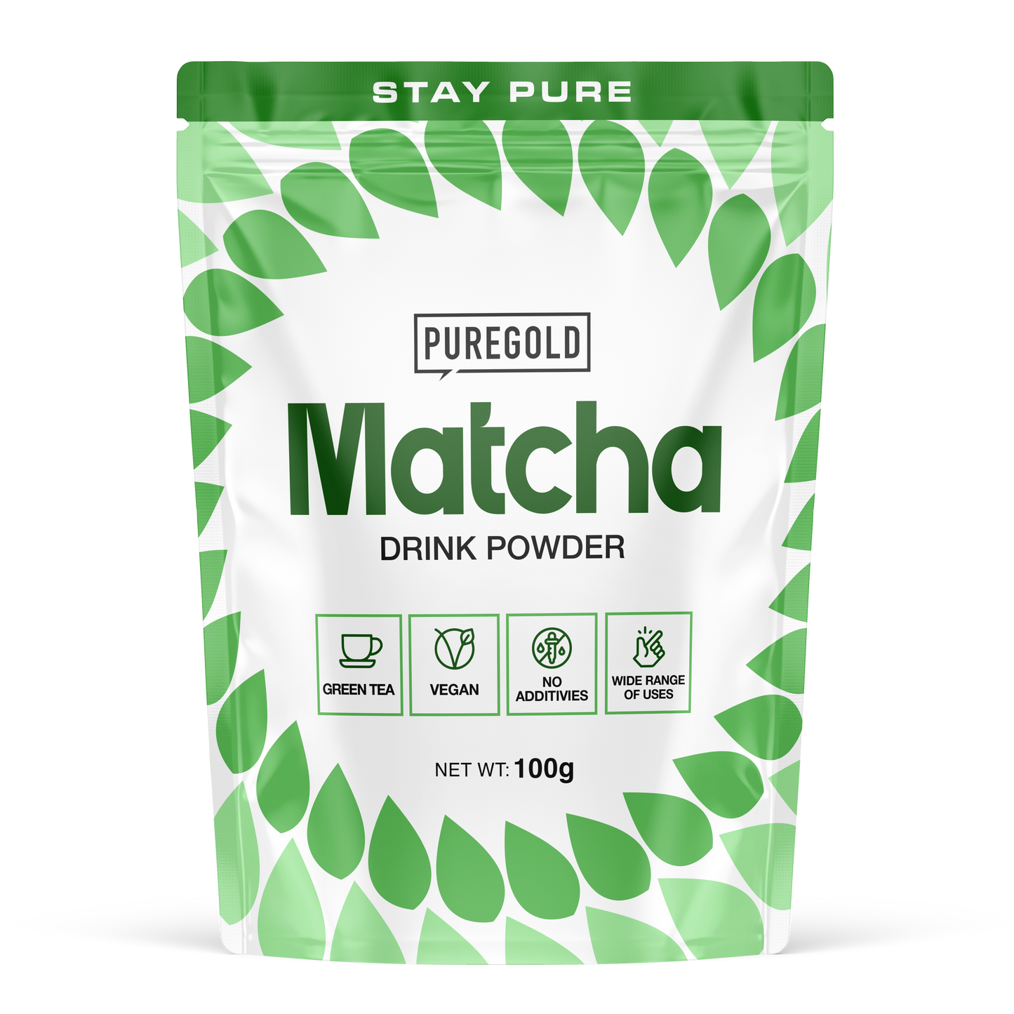 PureGold Matcha Poeder 100 g – 100% groene thee (unflavoured), vegan & zonder toevoegingen
