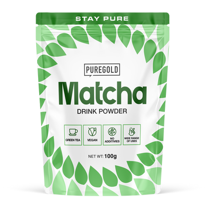 PureGold Matcha Poeder 100 g – 100% groene thee (unflavoured), vegan & zonder toevoegingen