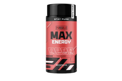 Pure Gold Max Energy – pre‑workout capsules met 200 mg cafeïne + beta‑alanine, 60 capsules