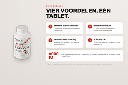 Vitamine D3 4000 IU + K2 100 tabs