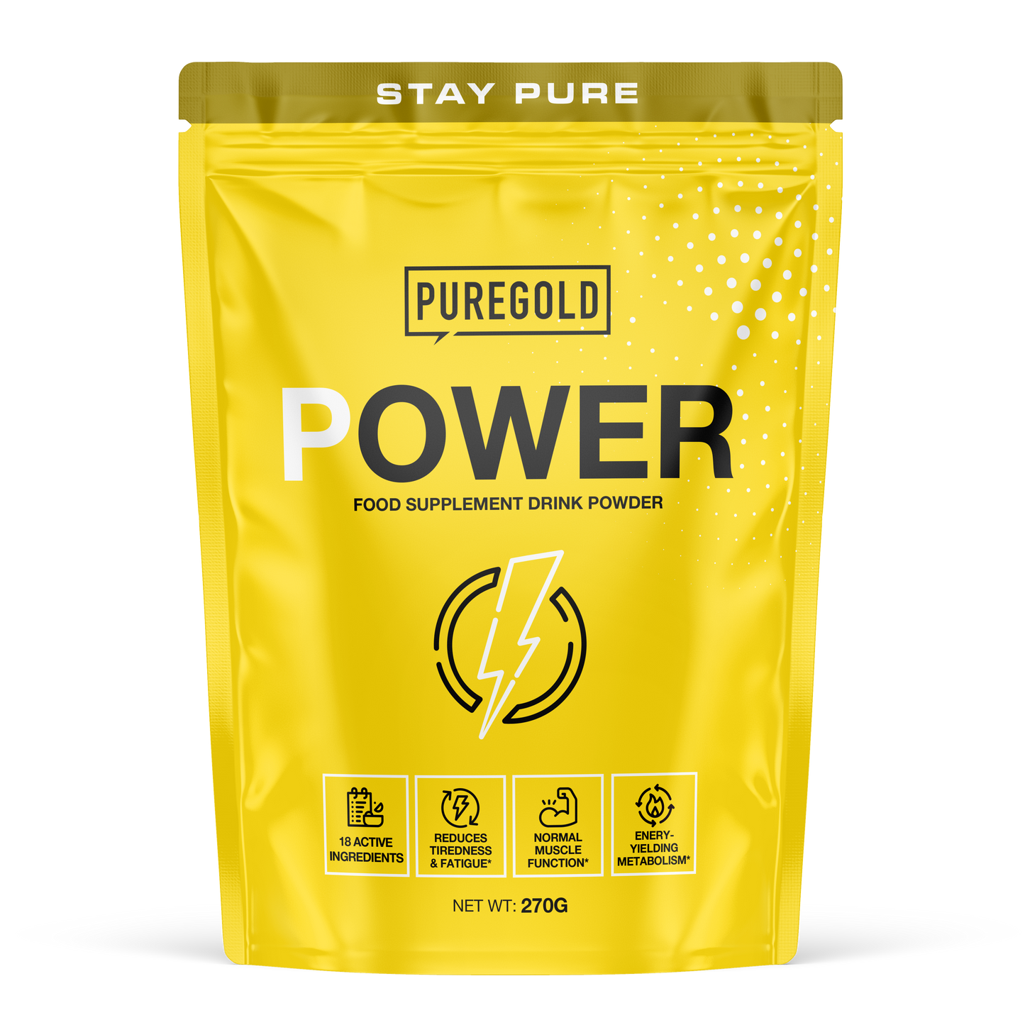 Pure Gold Power Pre-Workout Cherry Lime – met cafeïne, magnesium, zink, niacine & vit. B6