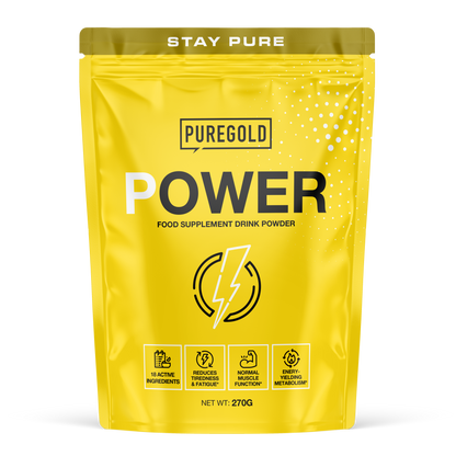 Pure Gold Power Pre-Workout Cherry Lime – met cafeïne, magnesium, zink, niacine & vit. B6
