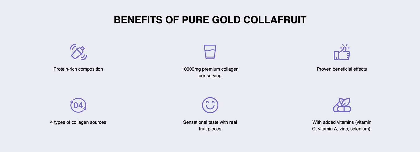 Pure Gold CollaFruit Blueberry 300 g – 9000 mg collageen + vit. C, zink & selenium, suikervrij