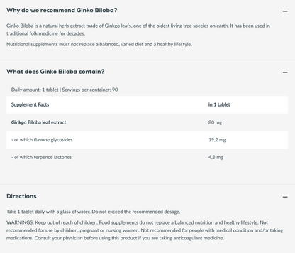 Ginkgo Biloba 90 tabletten