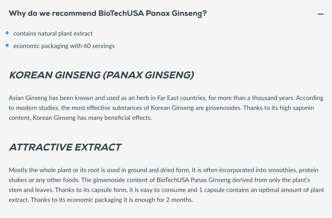 Panax Ginseng - 60 capsules